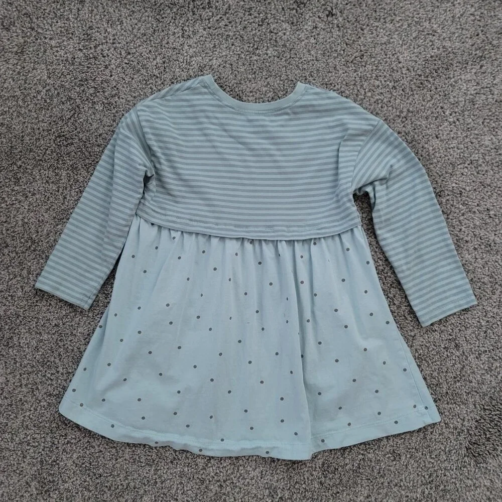 Girls Next Green Long Sleeve Dress with Bears 4-5 Years